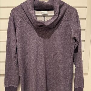 Columbia Heathered Purple Cowl Neck Sweater